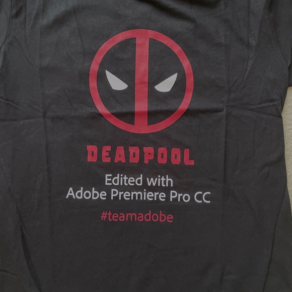 Deadpool Black Short Sleeve T-Shirt Adobe 100% Cotton - Picture 2 of 8